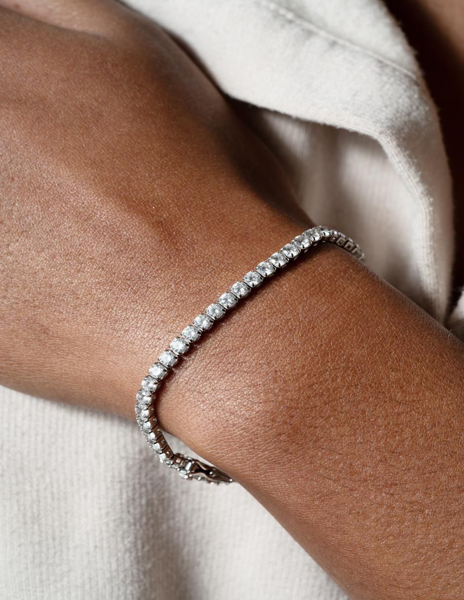 Brazalete de plata con zirconia P 925 acabado brillante 3