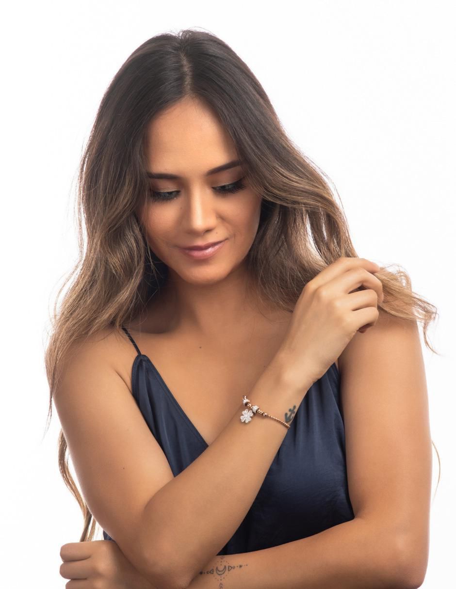 Kit de pulsera con zirconia cúbica Gaby acabado baño de oro rosa 18 K 7