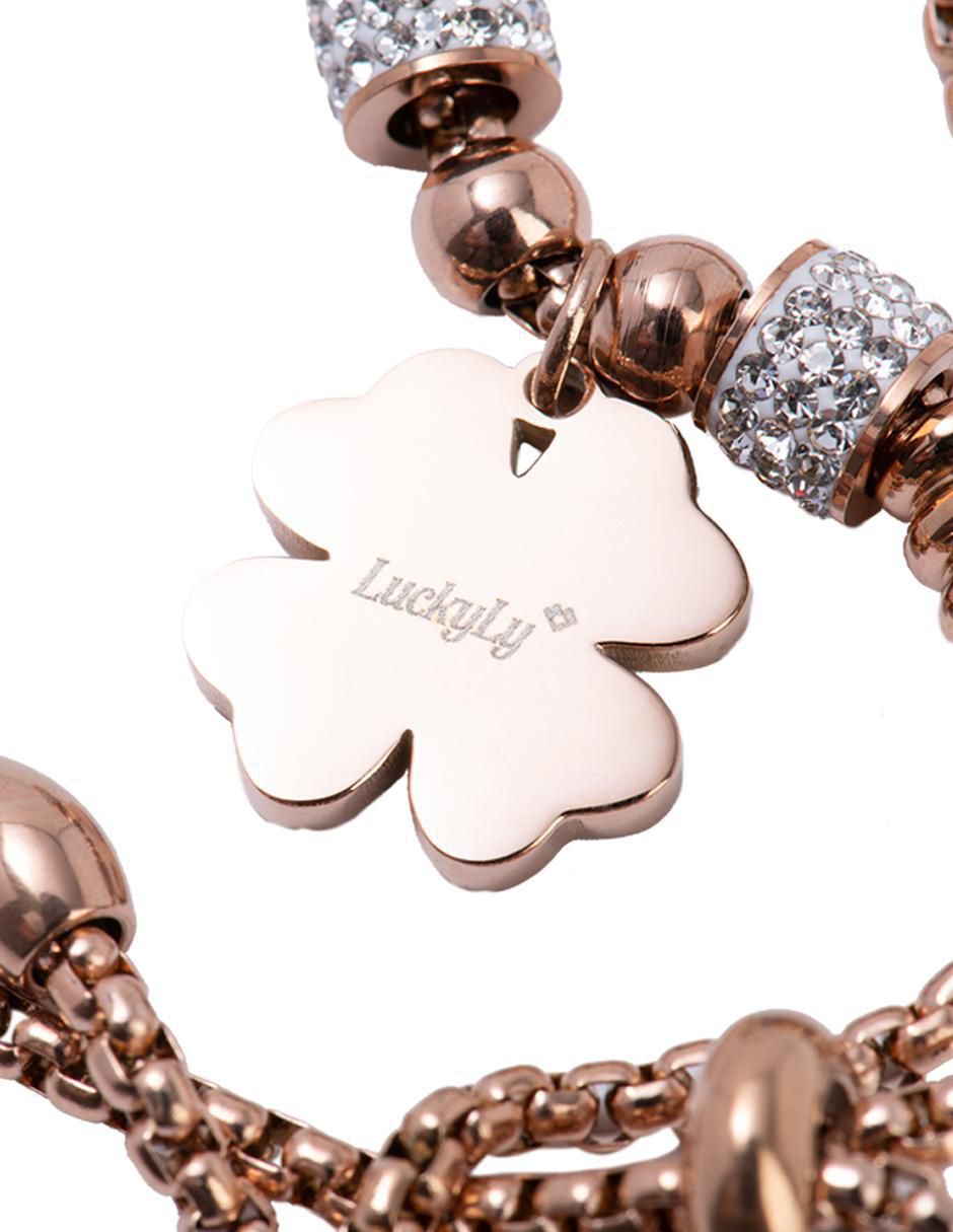 Kit de pulsera con zirconia cúbica Gaby acabado baño de oro rosa 18 K 9