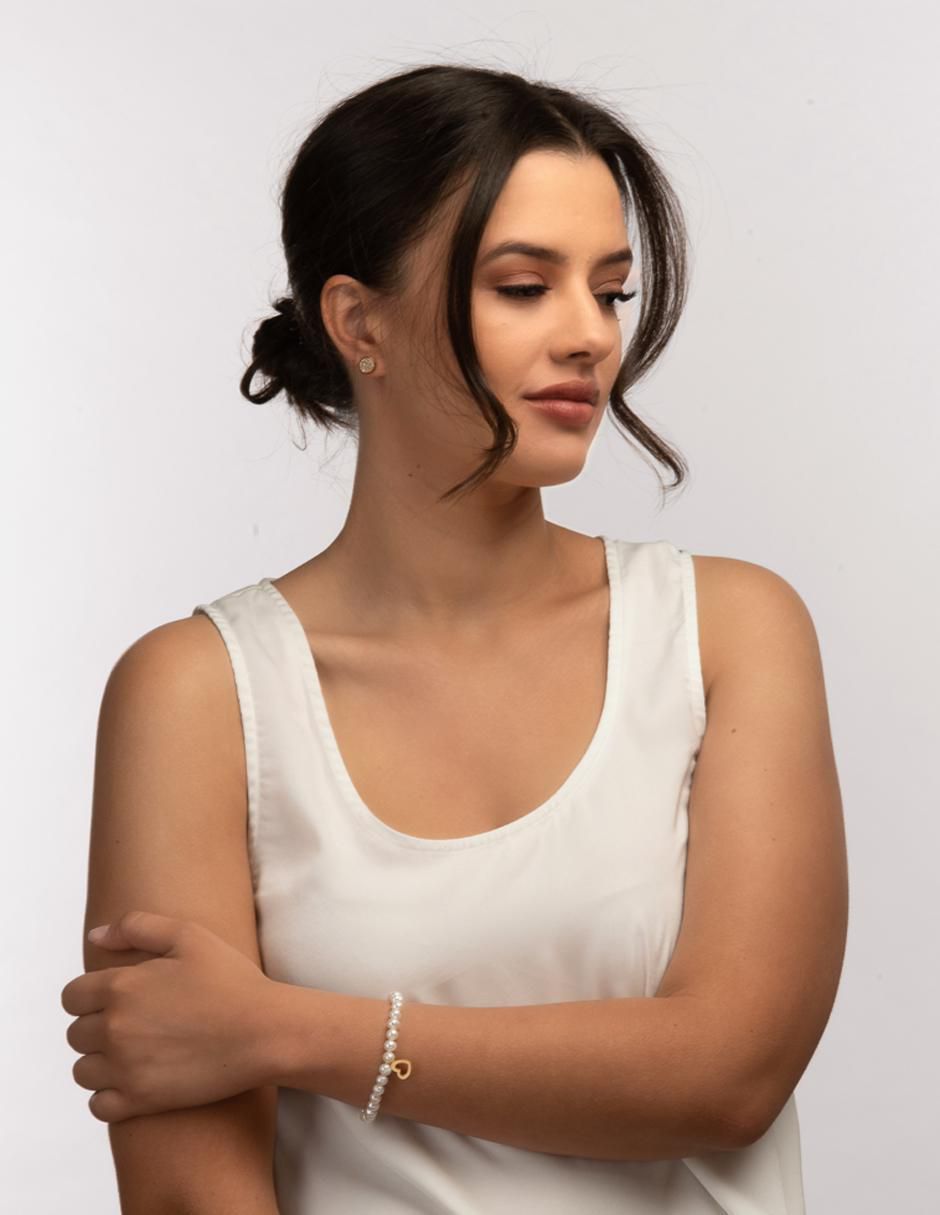 Kit de pulsera con perla con zirconia Grace + Jenny acabado baño de oro 18 K 2