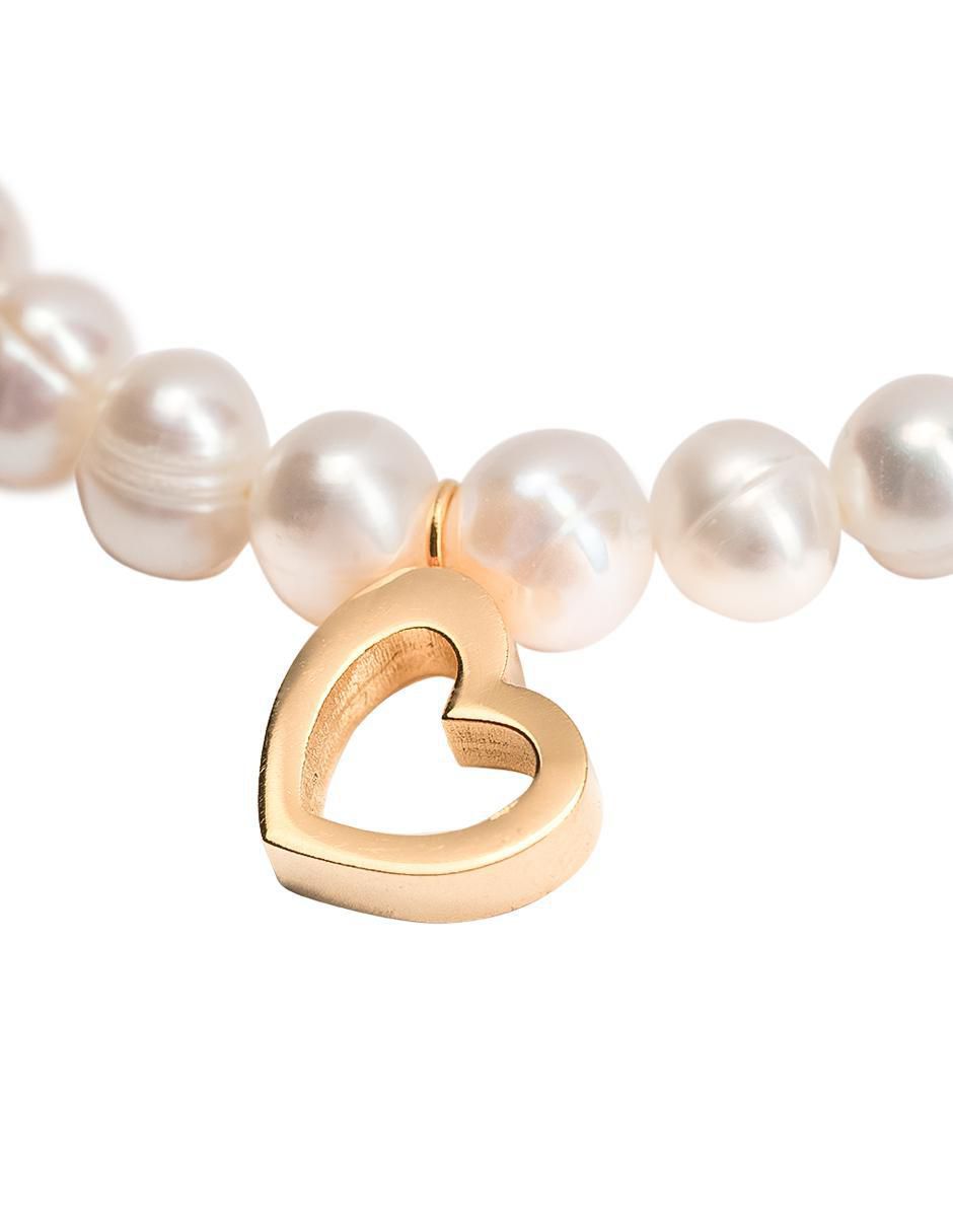 Kit de pulsera con perla con zirconia Grace + Jenny acabado baño de oro 18 K 8