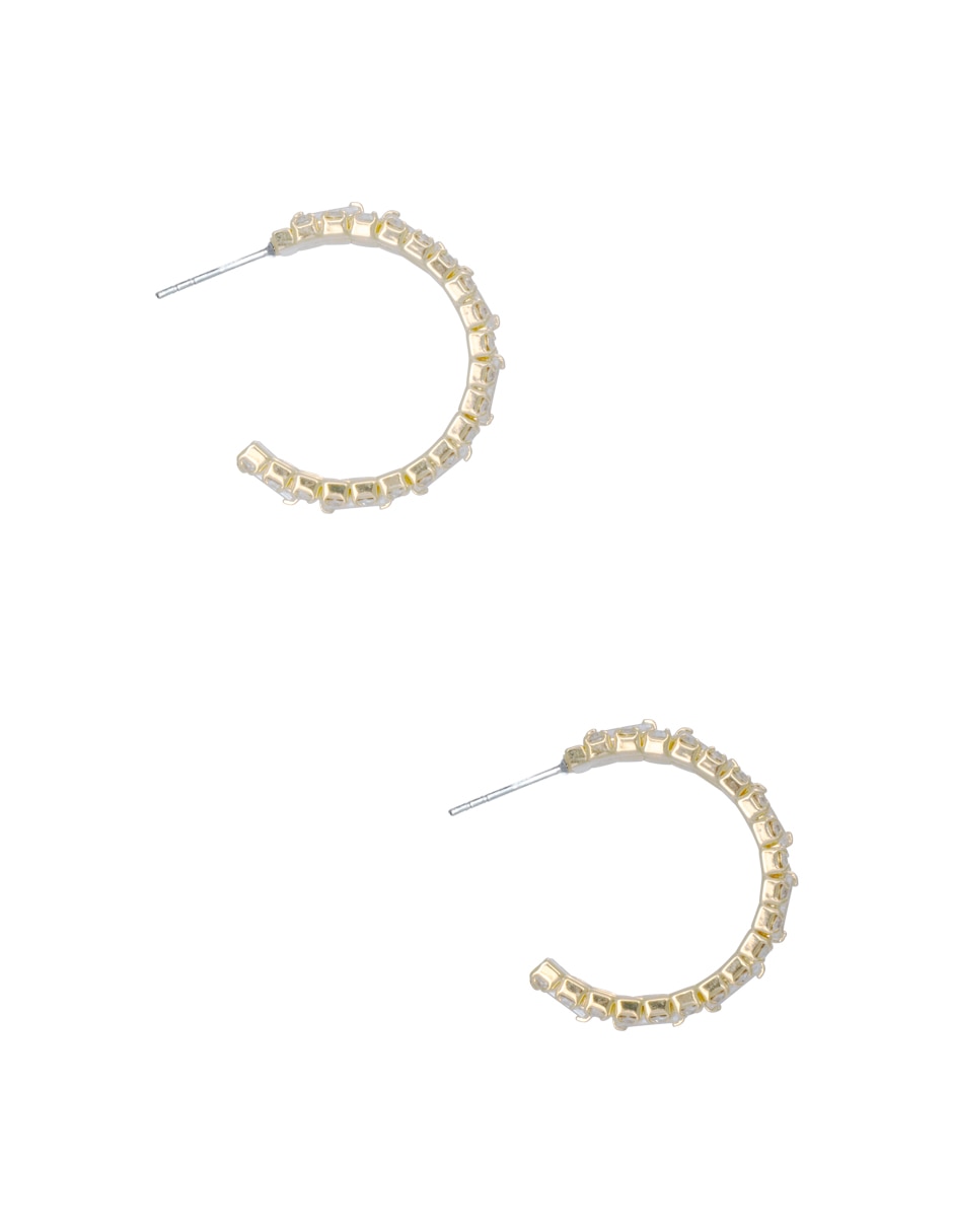 Arracadas de media luna Westies con acabado brillante zirconia