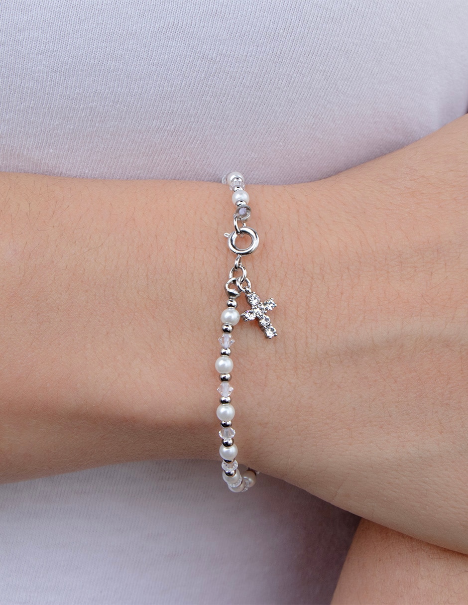 Pulsera Artre con perla de cristal con acabado brillante