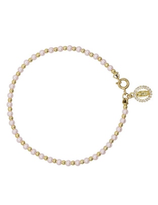 Pulsera con perla de cristal acabado liso Pulsera con perla de cristal acabado liso