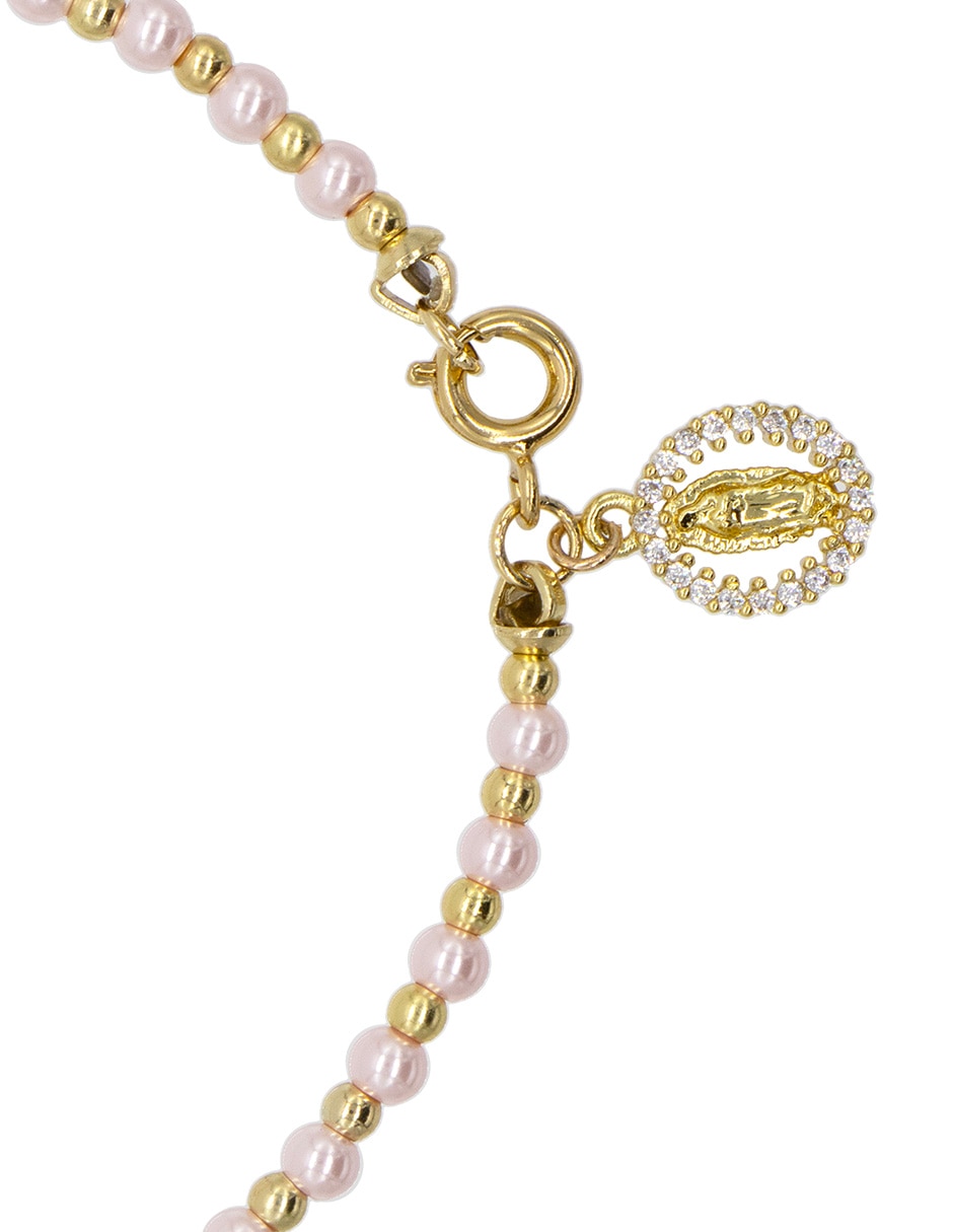 Pulsera con perla de cristal acabado liso 2