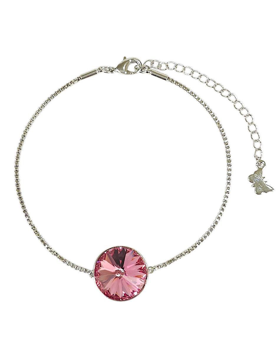 Pulsera con swarovski acabado baño de rodio