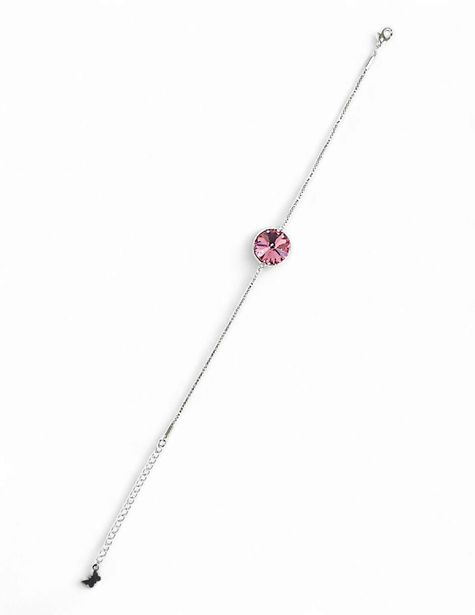 Pulsera con swarovski acabado baño de rodio