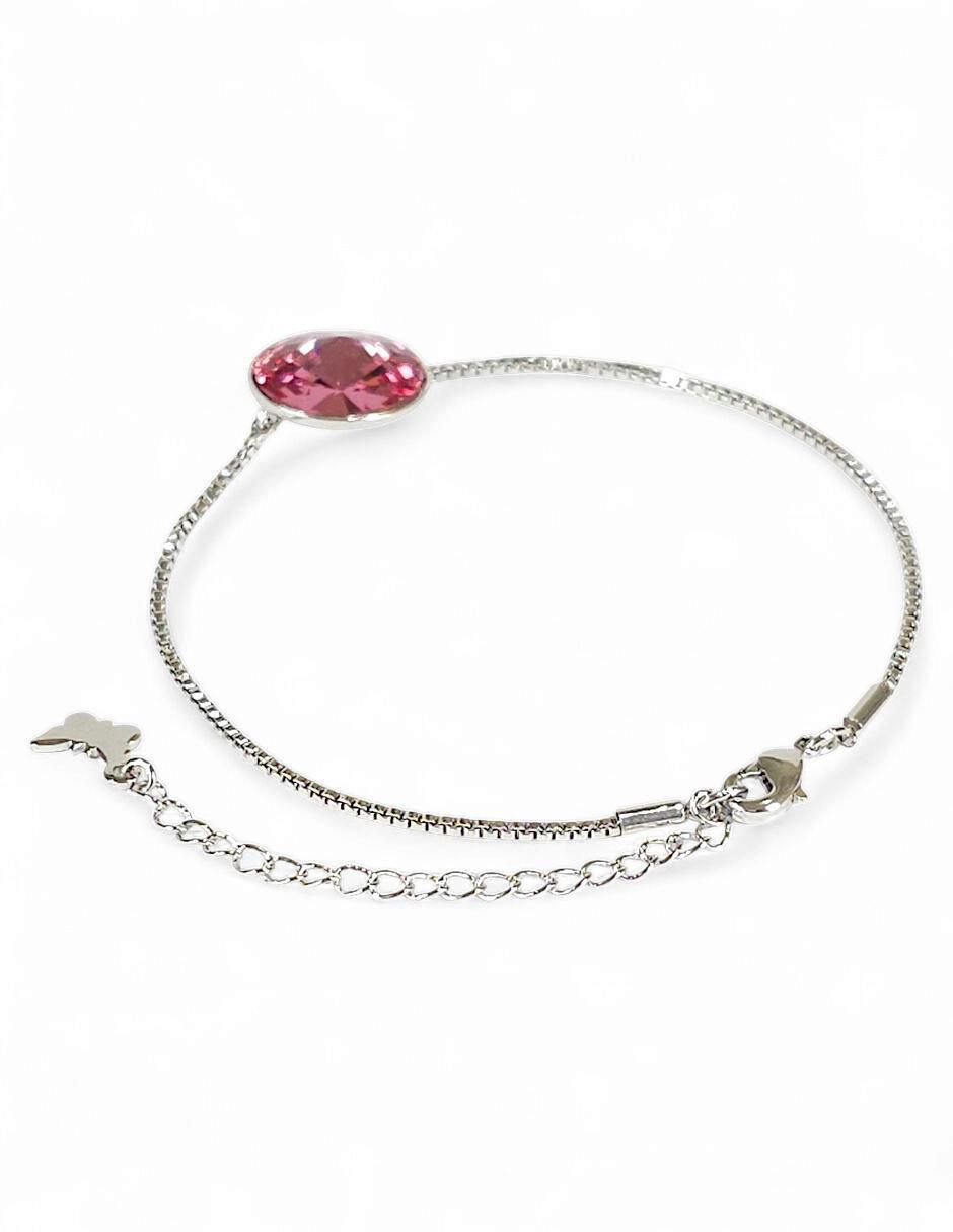 Pulsera con swarovski acabado baño de rodio 5