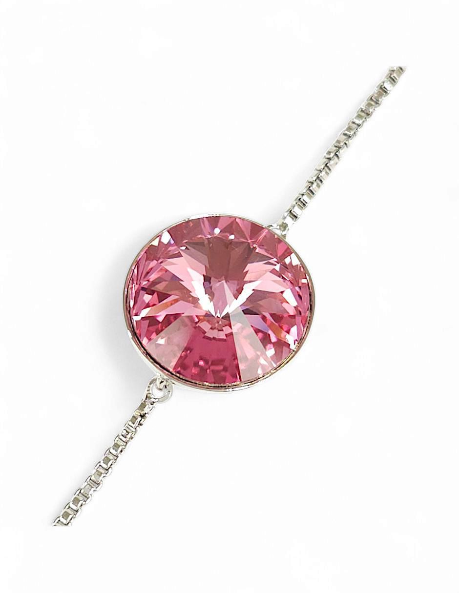Pulsera con swarovski acabado baño de rodio 6