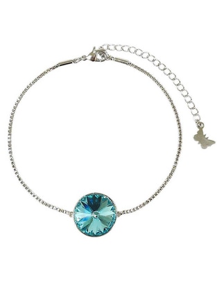 Pulsera con swarovski acabado baño de rodio