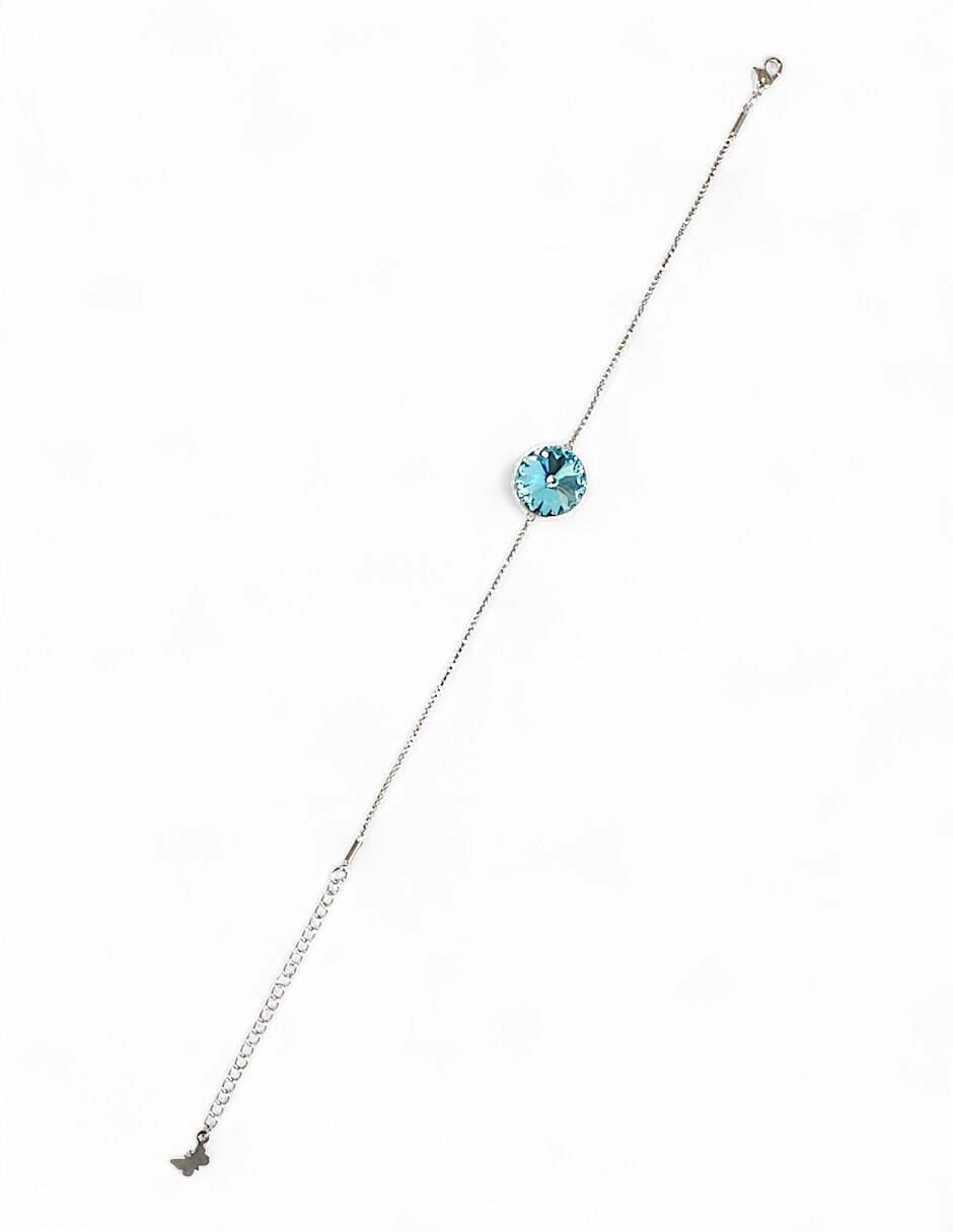 Pulsera con swarovski acabado baño de rodio