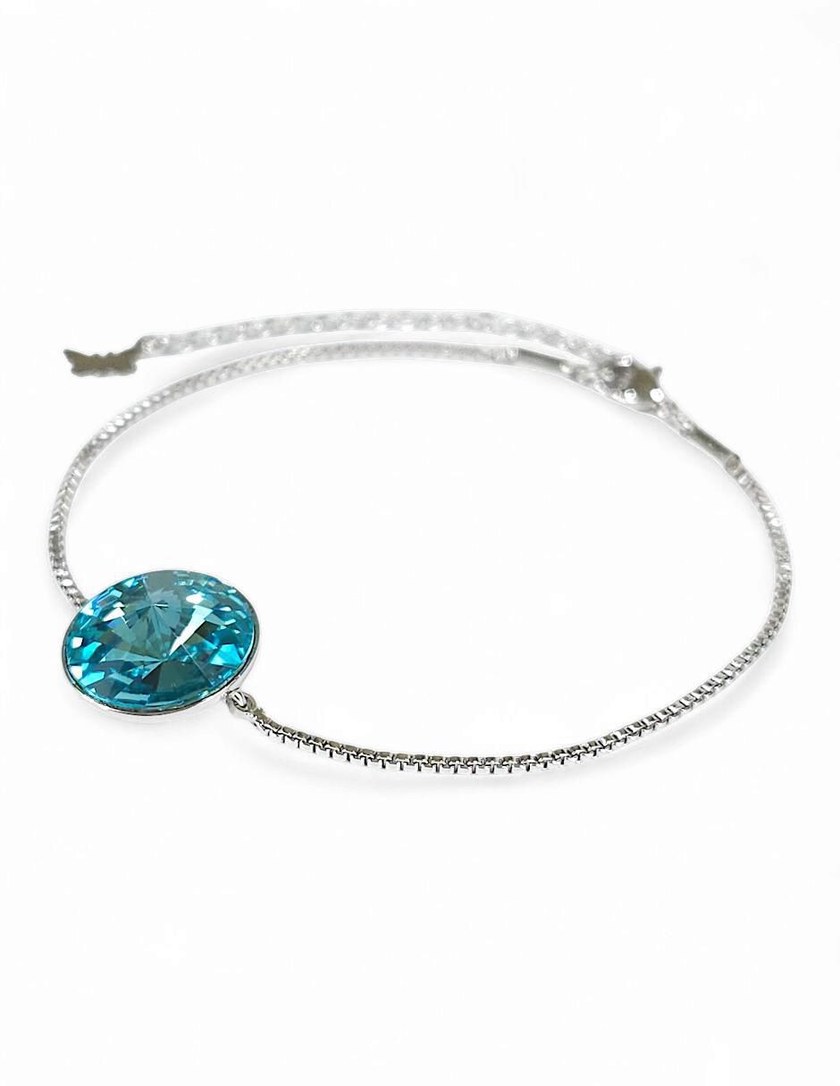 Pulsera con swarovski acabado baño de rodio