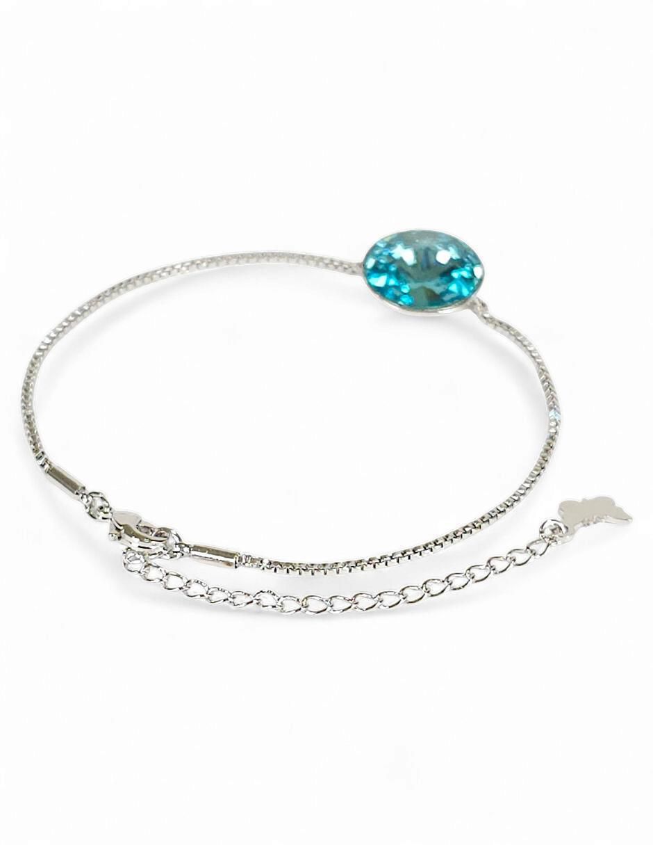 Pulsera con swarovski acabado baño de rodio 5