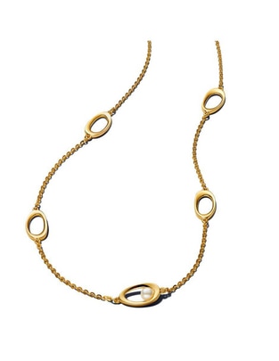 Collar de ovalado Essence de plata con acabado baño de oro P 925