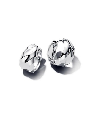 Aretes de aro Essence de plata P 925 con acabado brillante