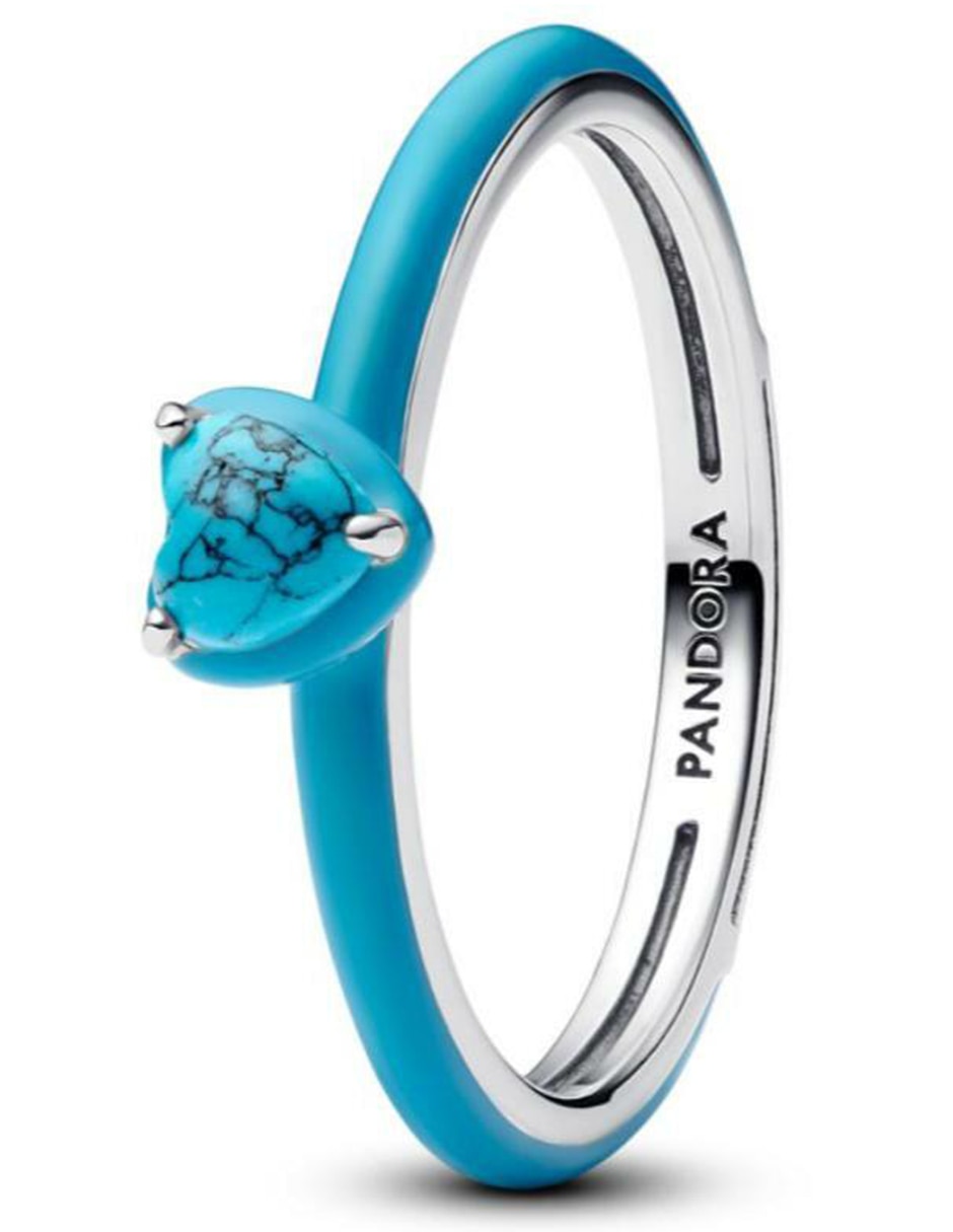 Anillo de corazón Me P 925 de plata turquesa pulido