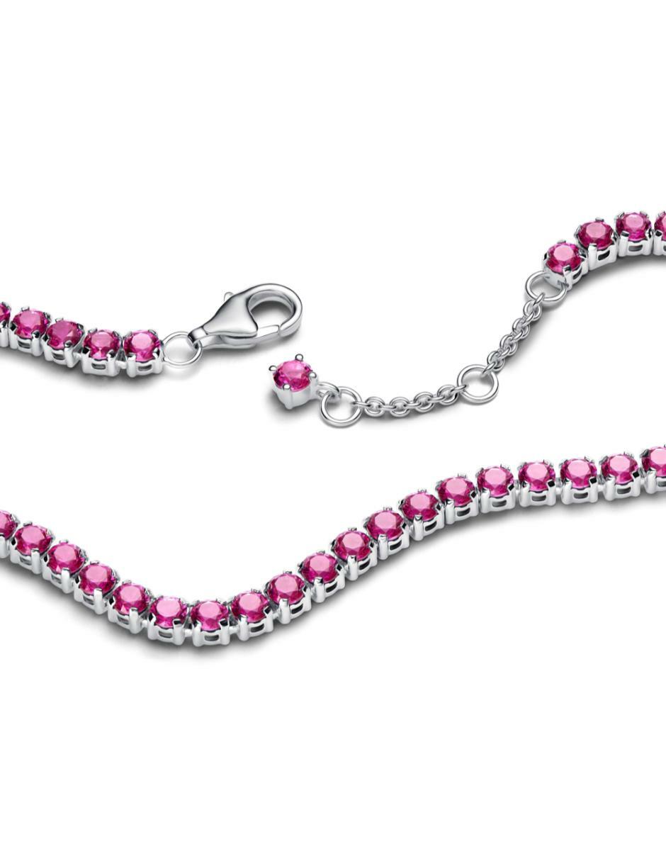 Brazalete de plata con cristal P 925 Timeless acabado liso 2