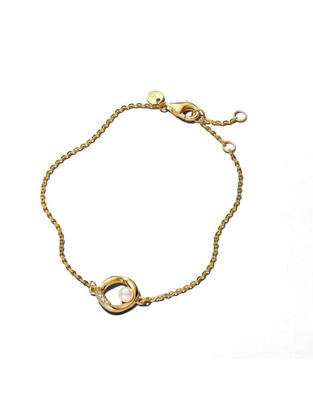 Brazalete de plata P 925 con zirconia cúbica acabado baño de oro Brazalete de plata P 925 con zirconia cúbica acabado baño de oro