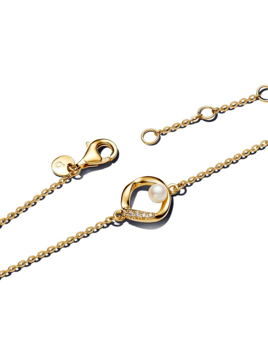 Brazalete de plata P 925 con zirconia cúbica acabado baño de oro 2