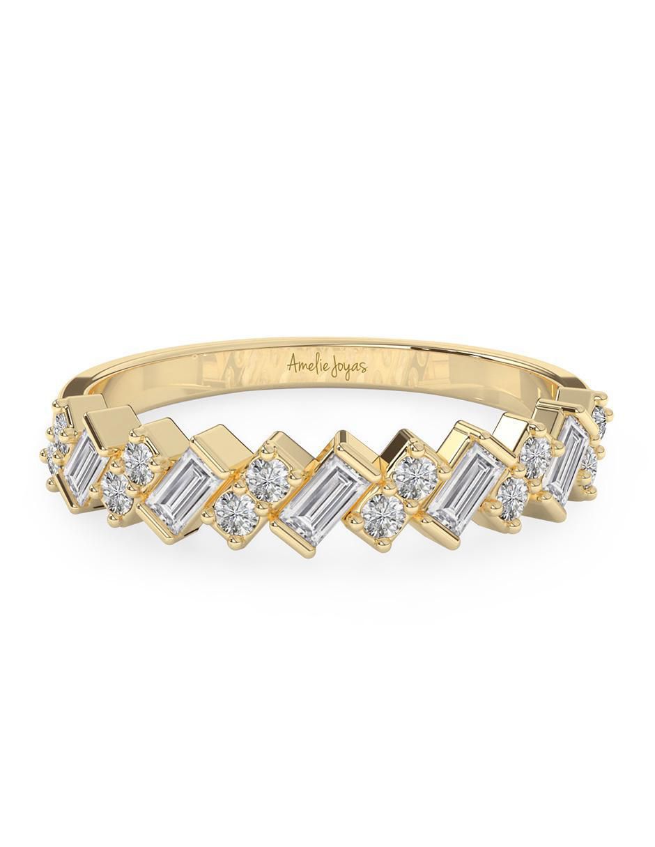 Anillo 14 k de oro zirconia pulido Anillo 14 k de oro zirconia pulido