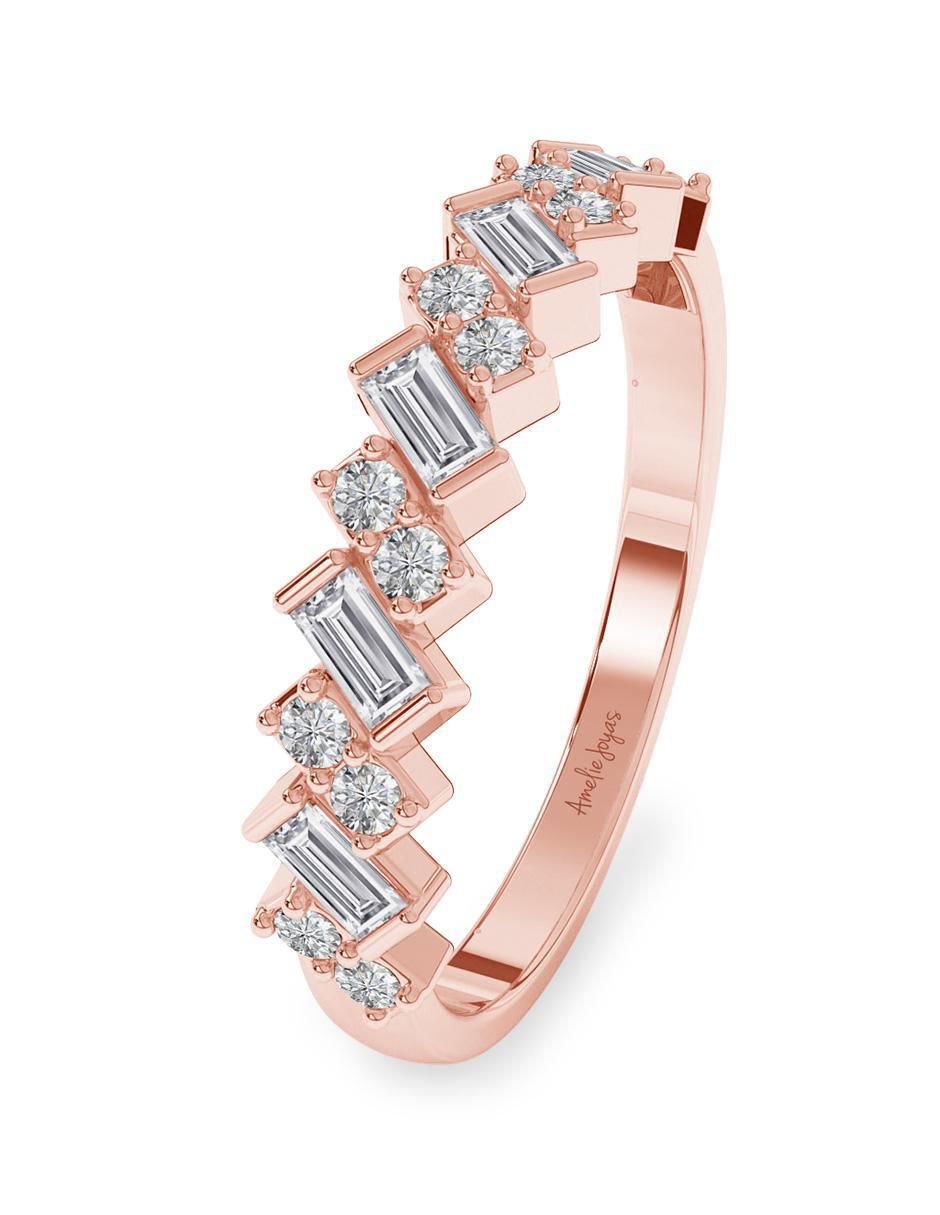 Anillo 14 k de oro zirconia pulido 2