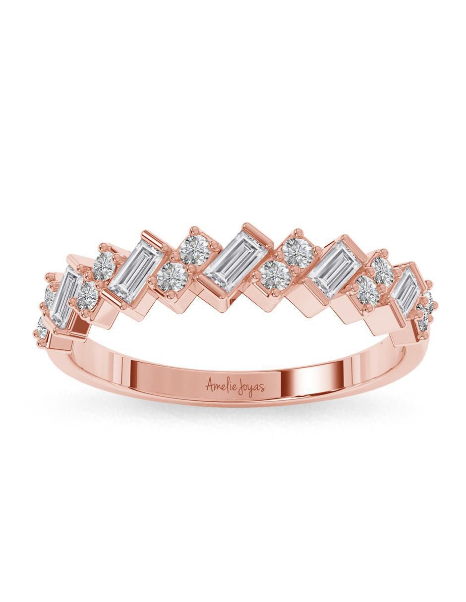 Anillo 14 k de oro zirconia pulido 3