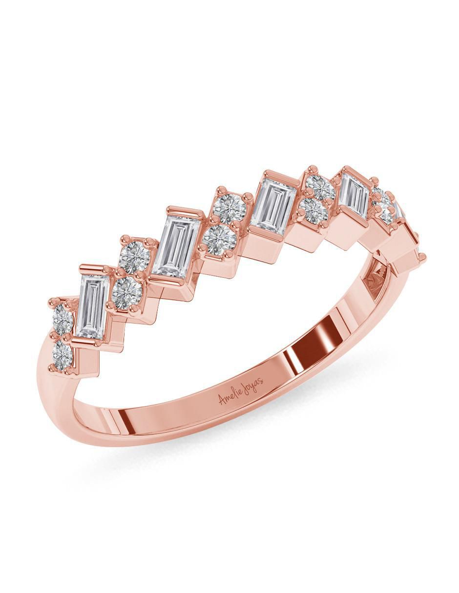 Anillo 14 k de oro zirconia pulido 5