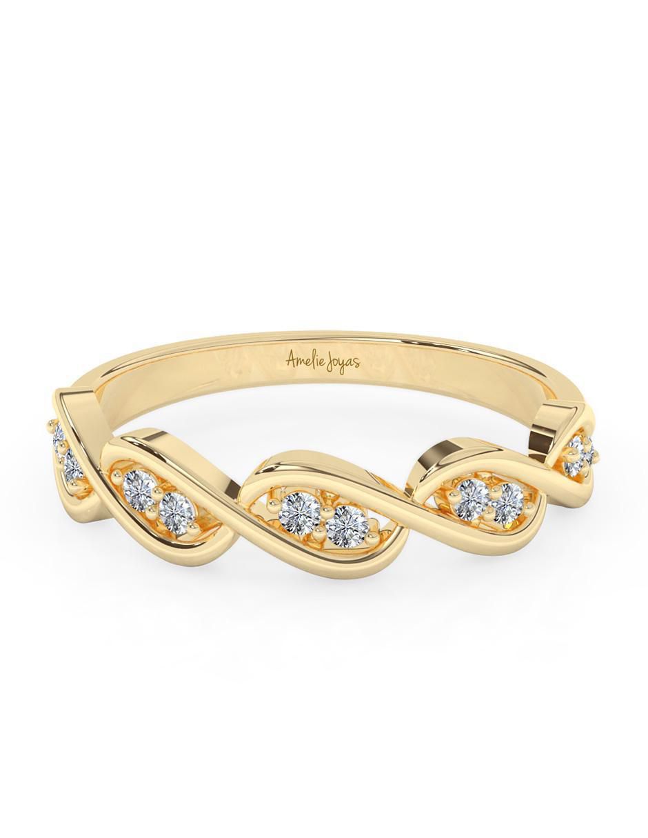 Anillo 14 k de oro zirconia pulido Anillo 14 k de oro zirconia pulido