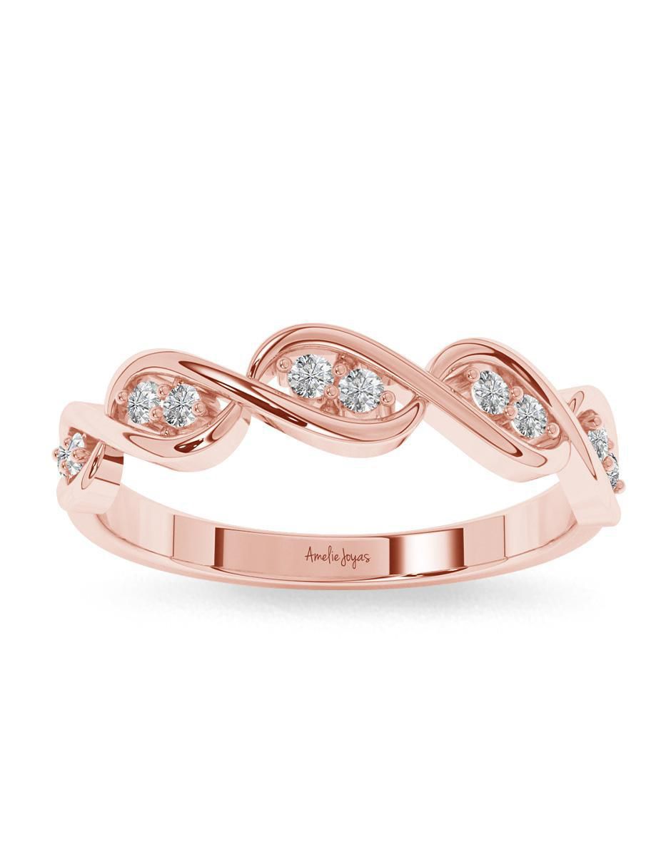Anillo 14 k de oro zirconia pulido 4