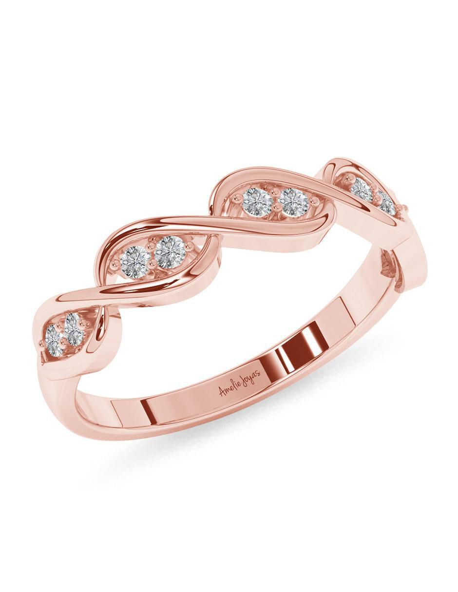 Anillo 14 k de oro zirconia pulido 2