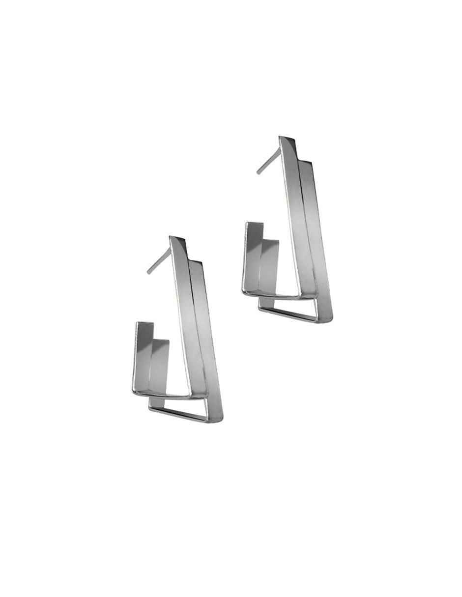 Arracadas triangulares de plata P 925 con acabado brillante 2