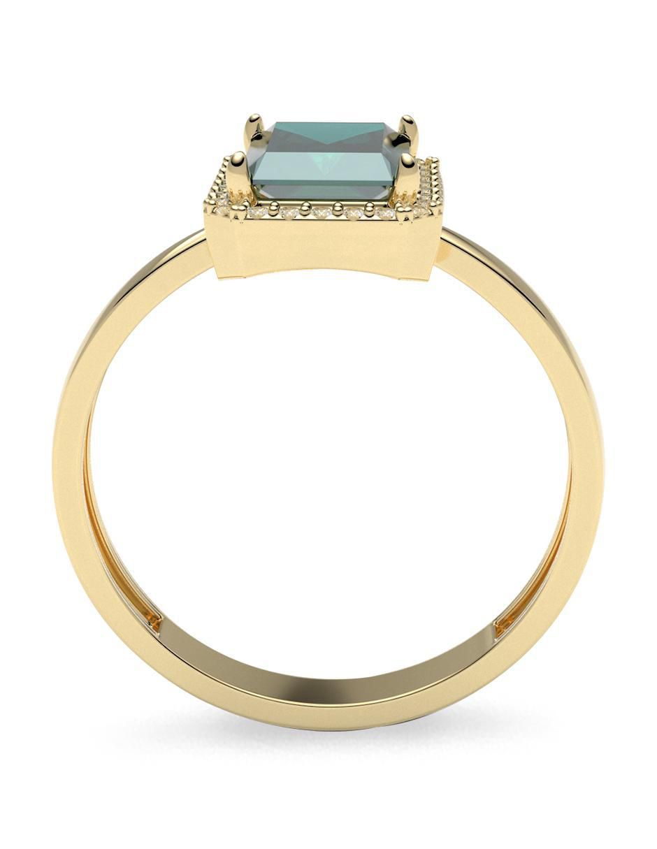 Anillo redondo 10 k de oro zirconia pulido 4