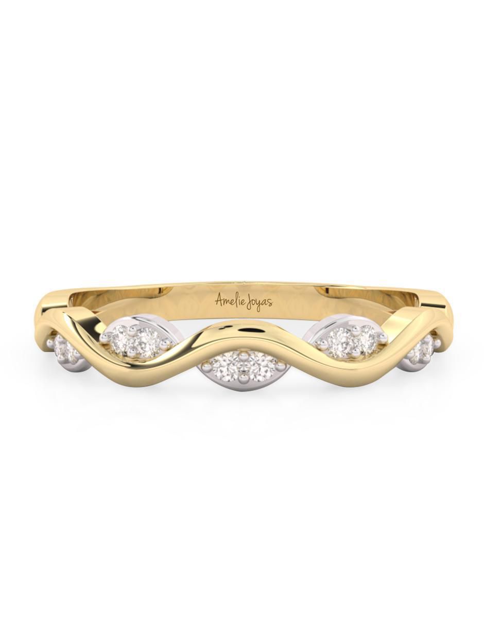 Anillo 10 k de oro zirconia pulido Anillo 10 k de oro zirconia pulido