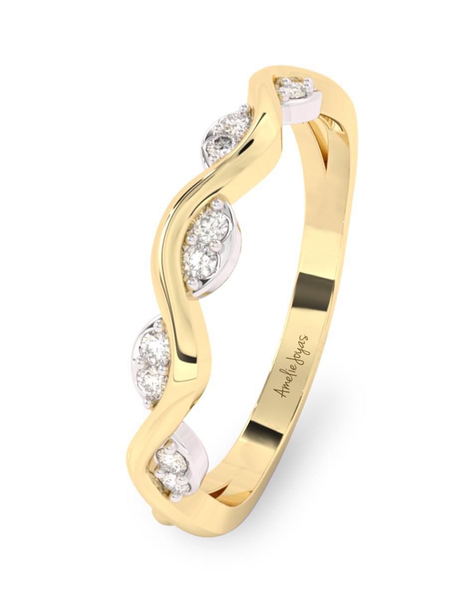 Anillo 10 k de oro zirconia pulido 5