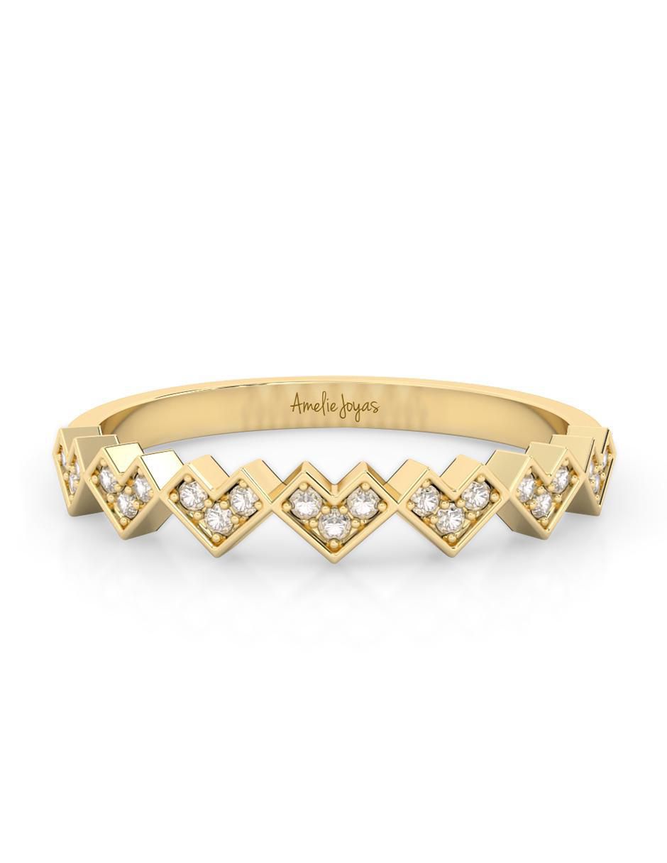Anillo de corazón 10 k de oro zirconia pulido Anillo de corazón 10 k de oro zirconia pulido