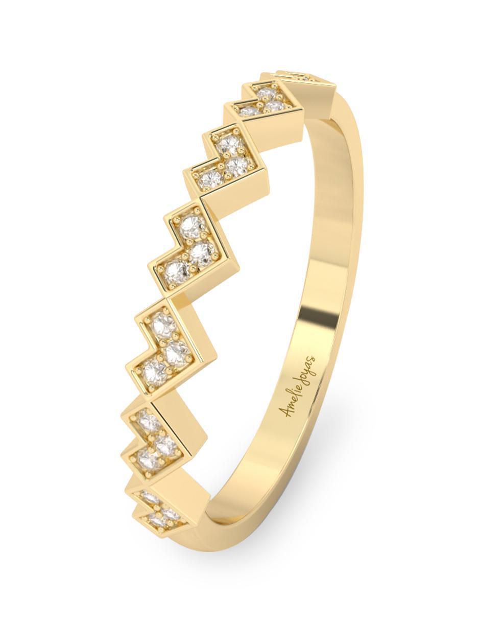 Anillo de corazón 10 k de oro zirconia pulido 5