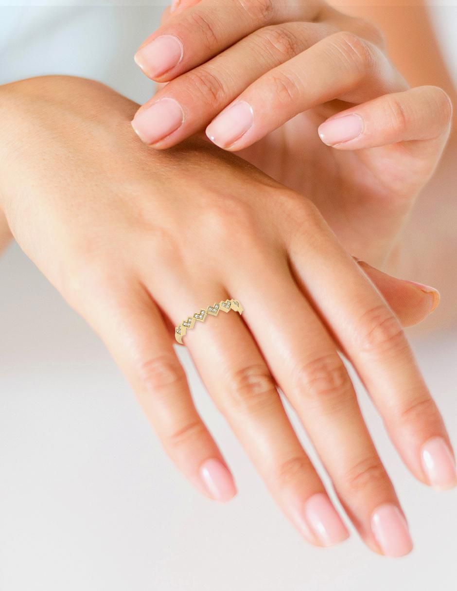 Anillo de corazón 10 k de oro zirconia pulido 6