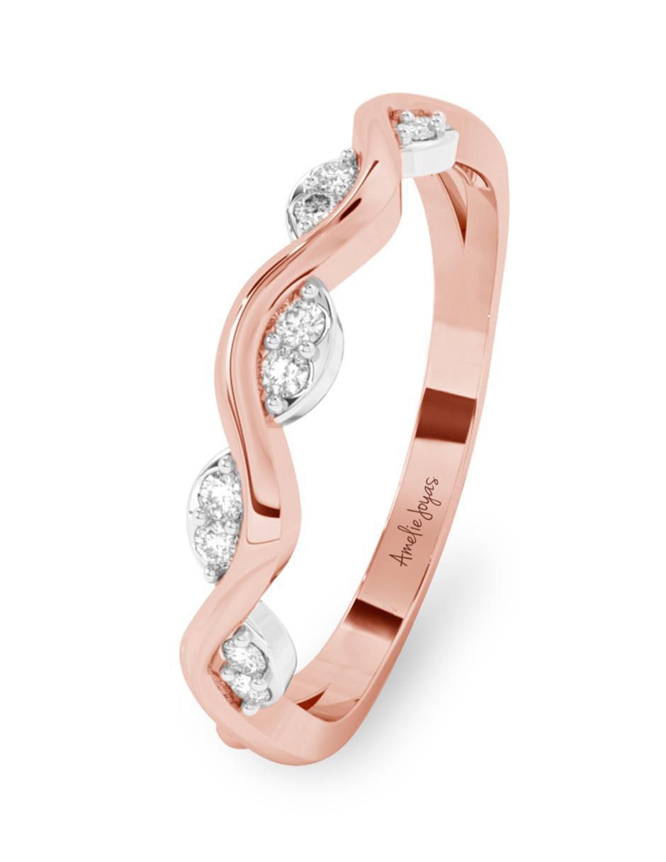 Anillo 10 k de oro zirconia pulido 5