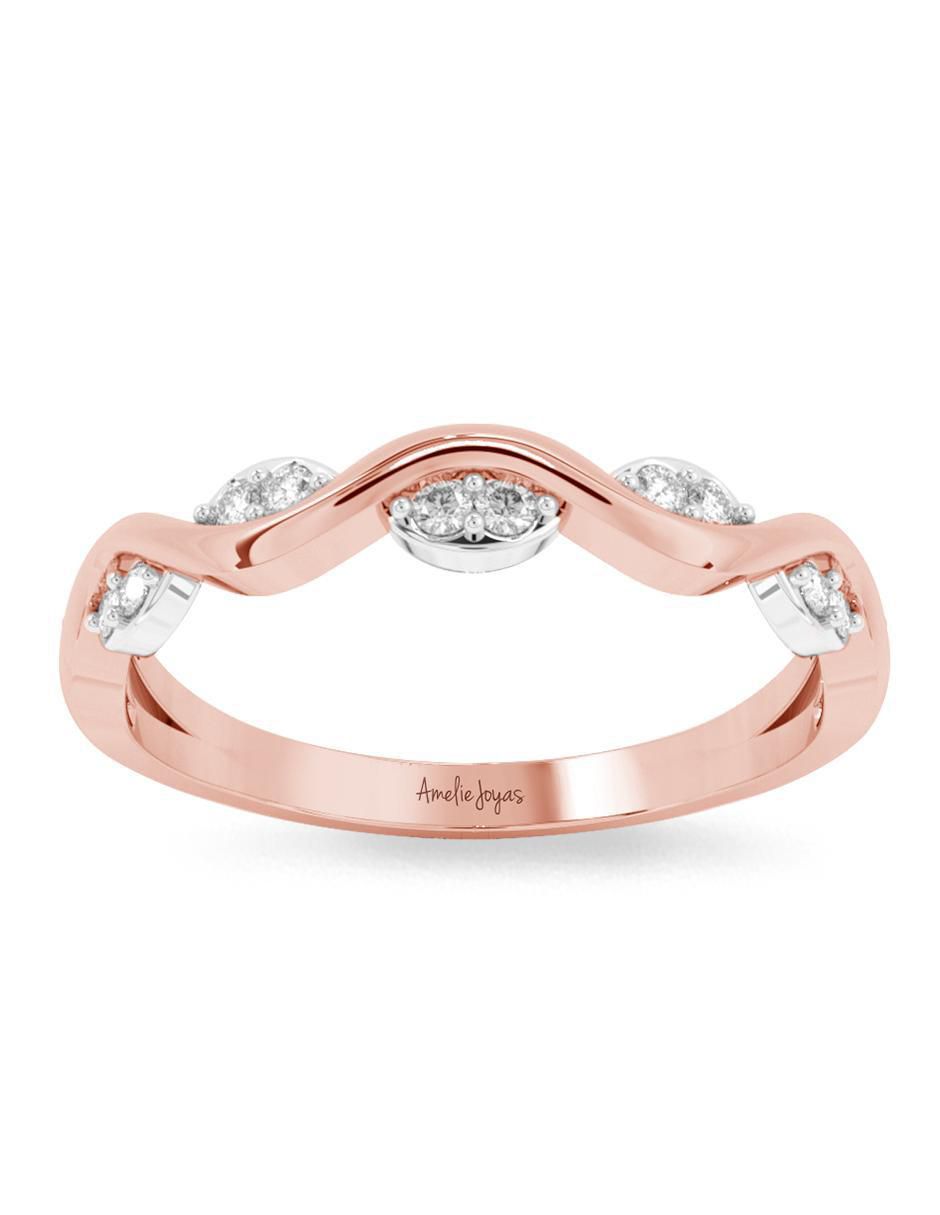Anillo 10 k de oro zirconia pulido 4