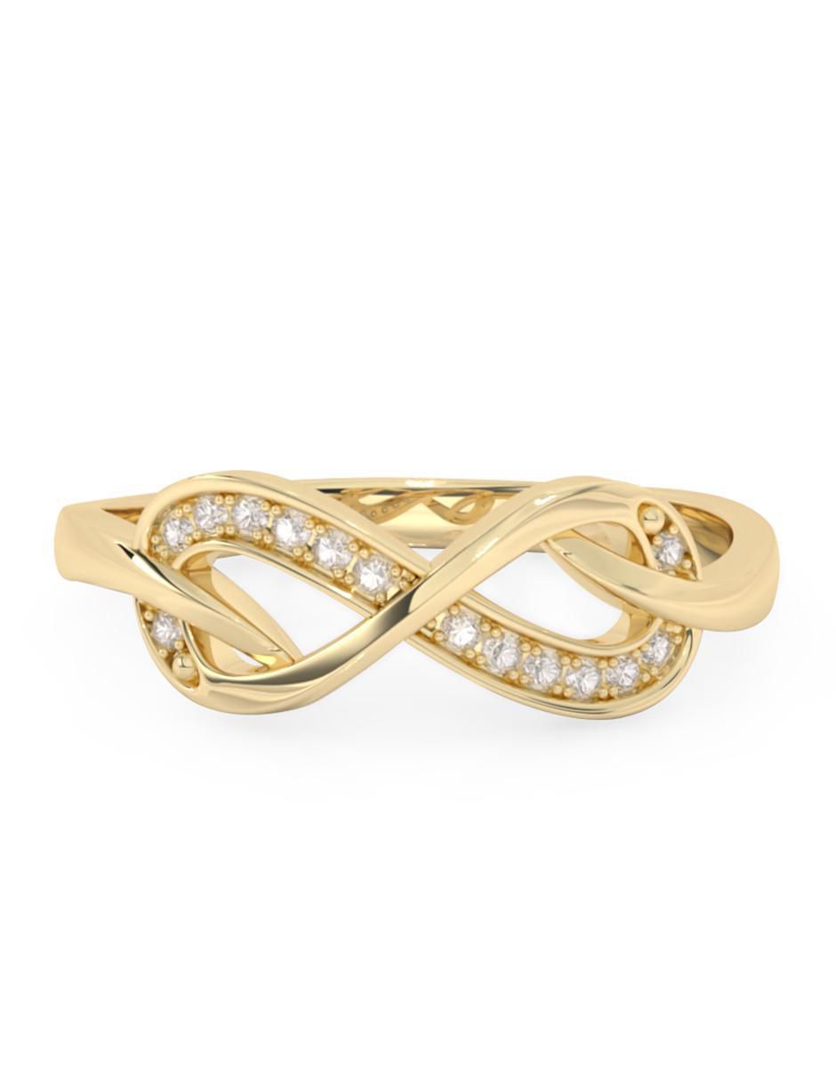 Anillo de infinito 10 k de oro zirconia pulido Anillo de infinito 10 k de oro zirconia pulido