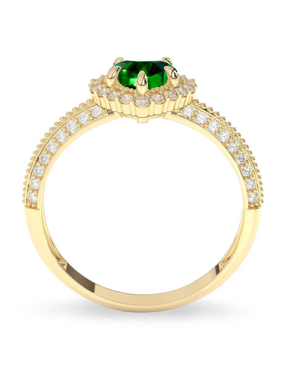 Anillo de corazón 10 k de oro zirconia pulido 4