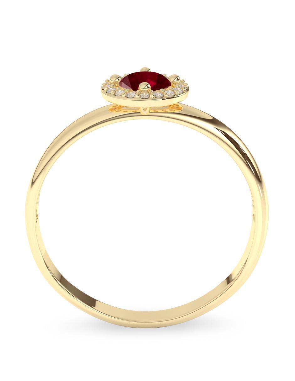 Anillo 10 k de oro rubí pulido 4