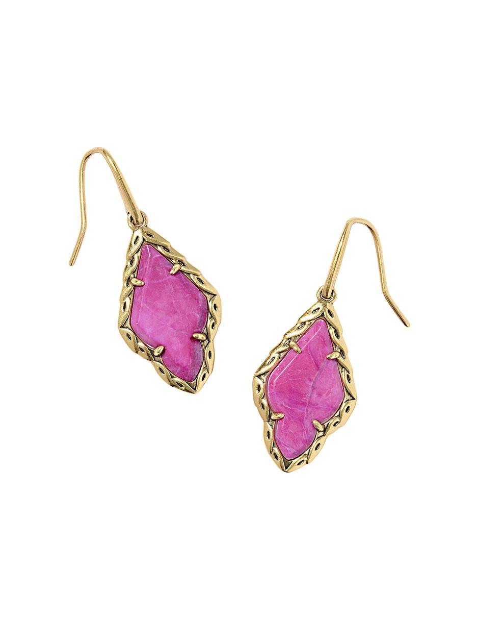 Aretes de rombo con acabado baño de oro 14 K lapislazuli