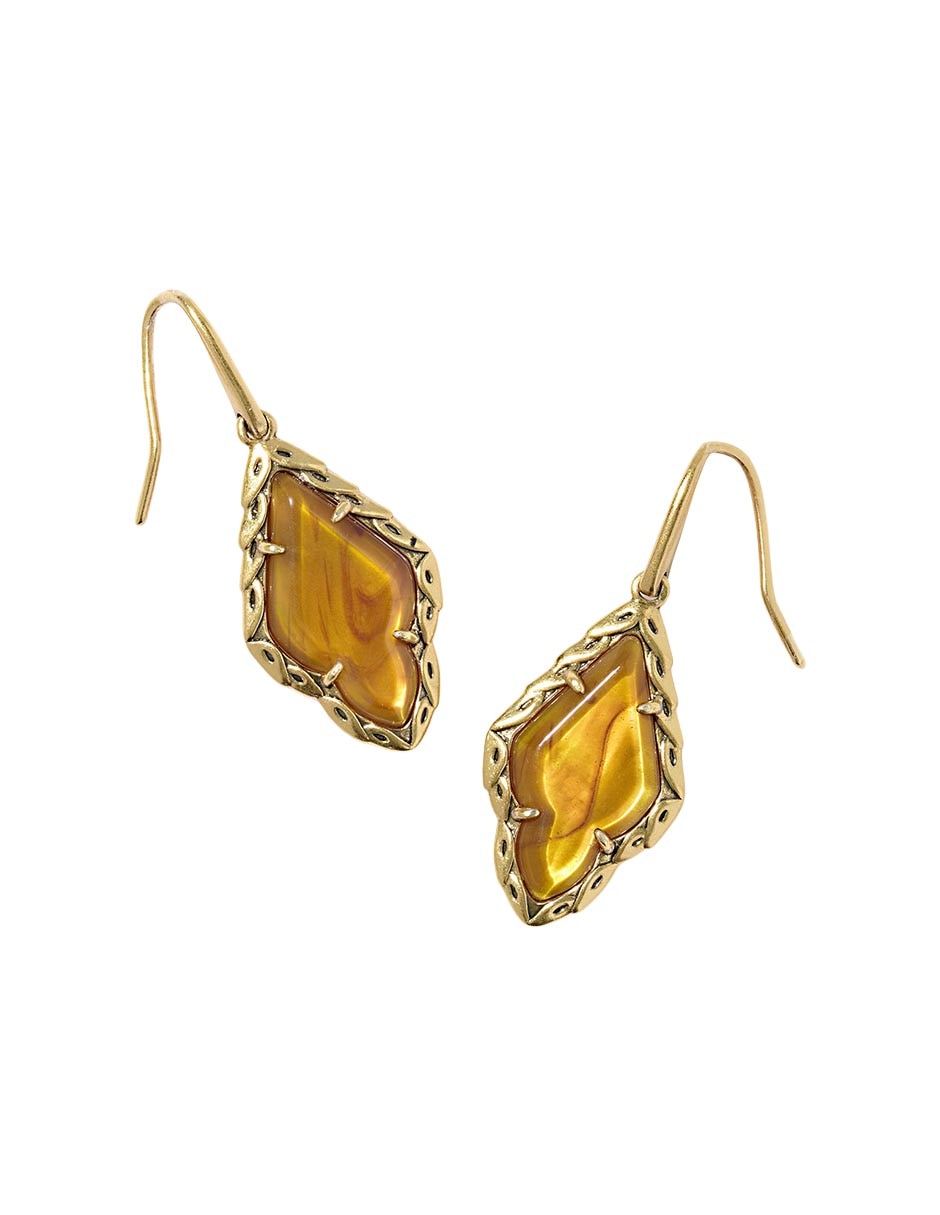 Aretes de rombo con acabado baño de oro 14 K lapislazuli