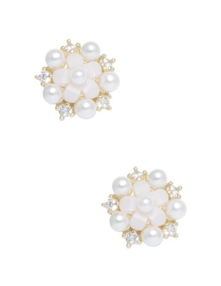 Aretes de flor Westies perla