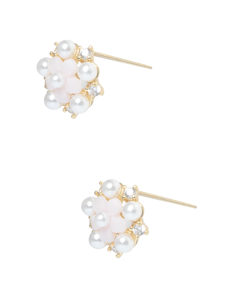 Aretes de flor Westies perla