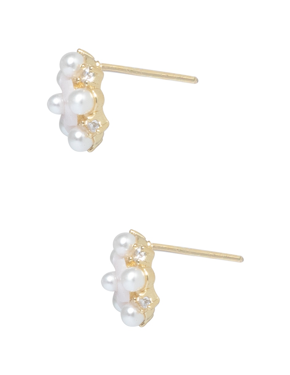Aretes de flor Westies perla
