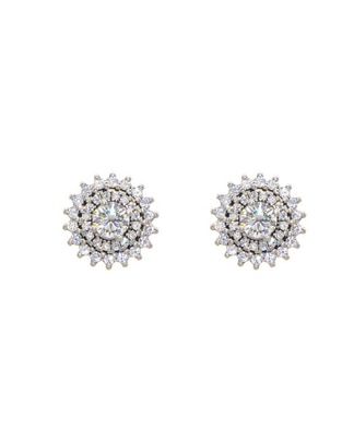 Aretes de círculo de plata P 925 con acabado pavé zirconia 1