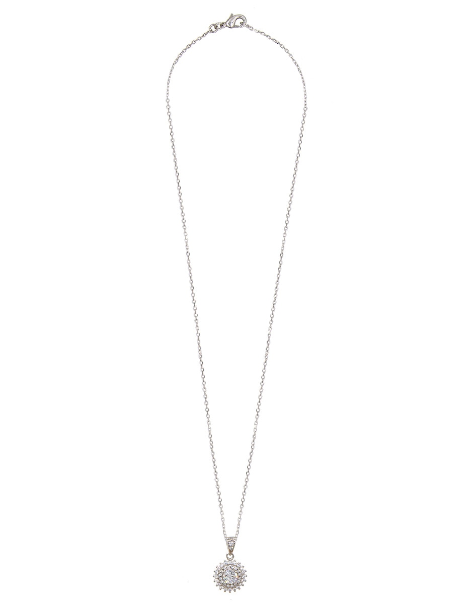 Collar con dije carré pavé de plata p 925