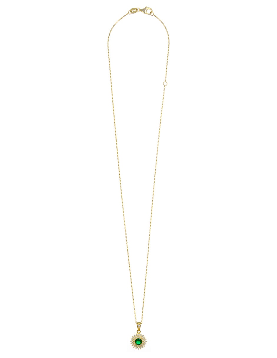 Collar con dije carré pavé de plata p 925
